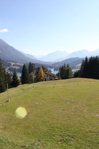 Blick über den See bei Sommerwetter